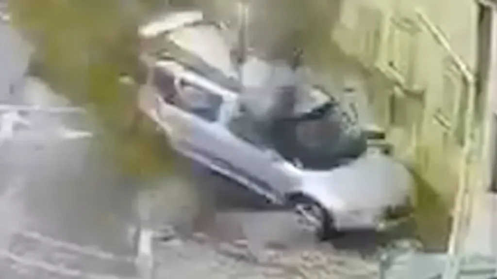 ‘Missile hit’ flips car in Israel | US-Israel war on Iran